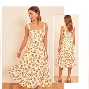 Reformation Manet Linen Dress-Lemonade